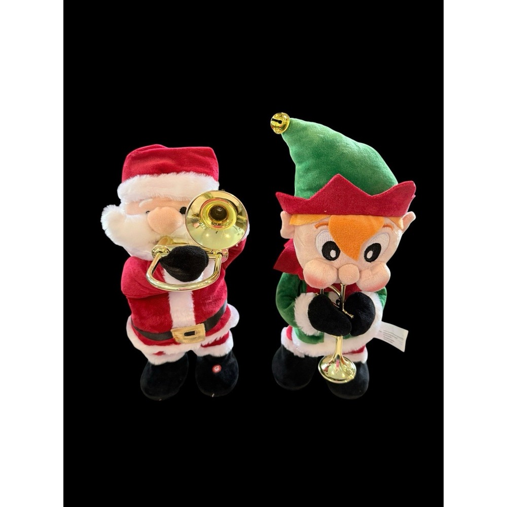 Gemmy Christmas Animated Musical Santa & Elf Lot Different Songs Tested WORKS